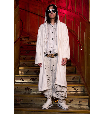 POLKA DOT COSMO CARGO PANTS GREY