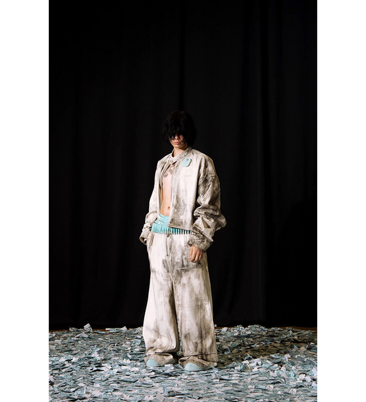 LEATHER WORKWEAR PANT OFF-WHITE