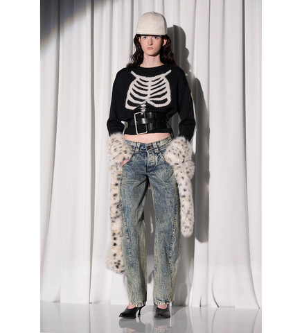 SKELETON SWEATER BLACK