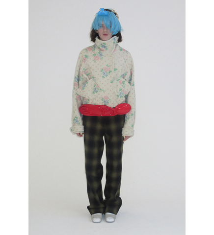 FLORAL SHORT VELCRO COAT CREAM