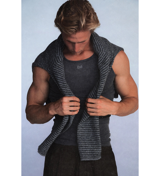 THIN WOOL CREWNECK SWEATER DARK GREY