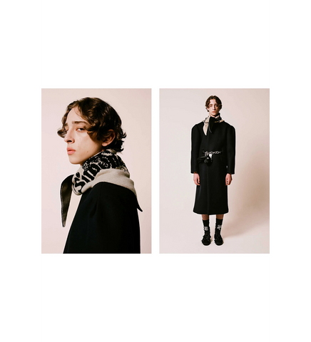 GRAPHIC LOGO KNIT NECKERCHIEF OAT/BLACK/JET