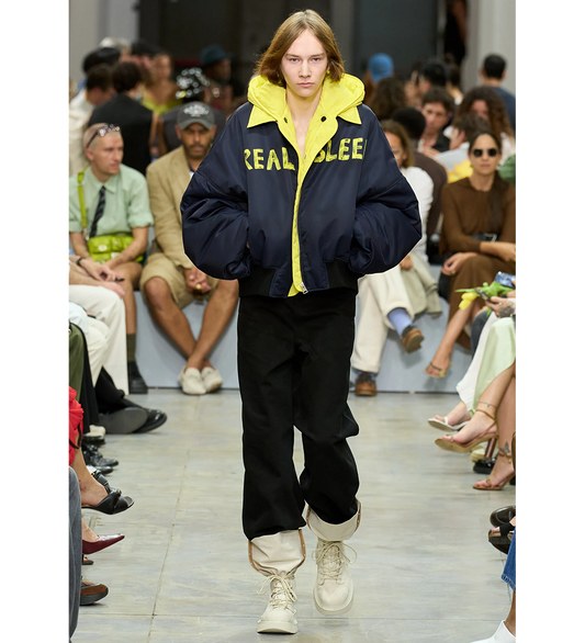 REAL SLEEP BOMBER JACKET NAVY/YELLOW