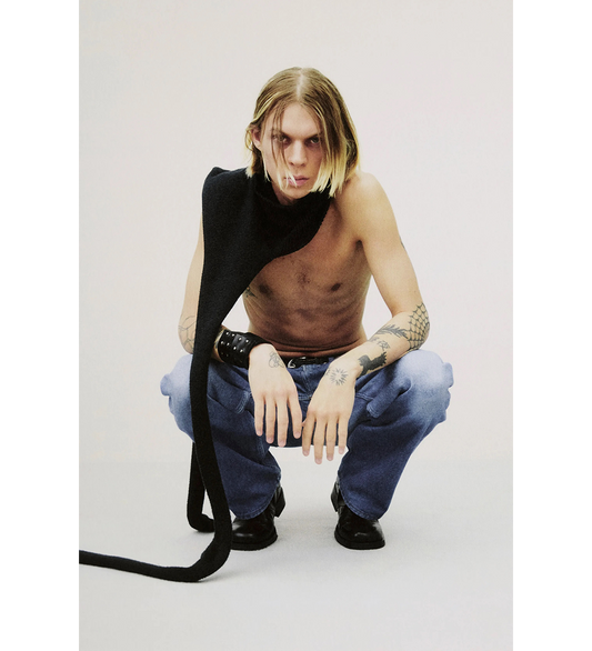 MOCK SCARF BLACK CLOUD COTTON