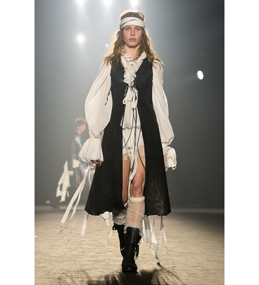 BREGJE RUFFLED DRESS NATURAL WHITE
