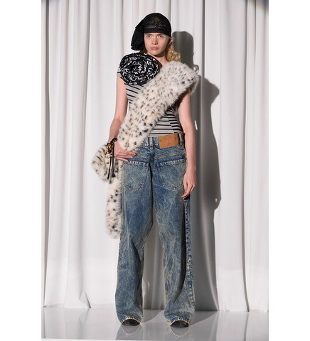 STRIPED CORSAGE TOP BLACK GREY