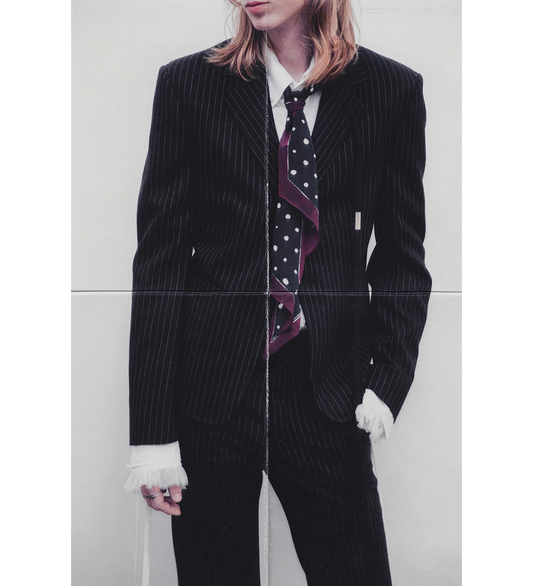 STEFAN FLARED CROPPED TROUSERS BLACK/GREY
