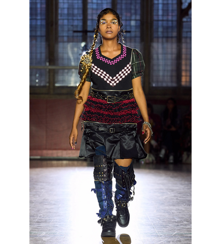MAJOR COMBO MINI SKIRT BLACK MULTI