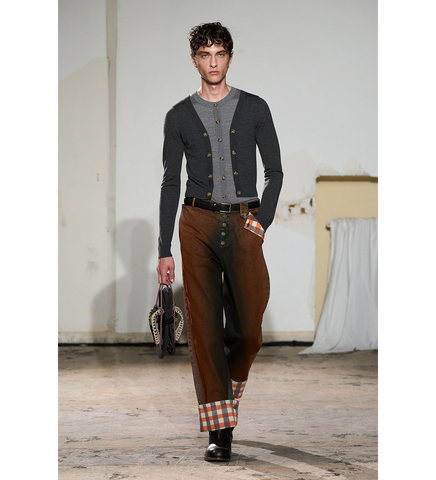 ILLUSION LAYERED CARDIGAN DARK/LIGHT GREY