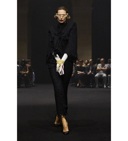 MADEMOISELLE TWEED-DECHIRE JACKET BLACK
