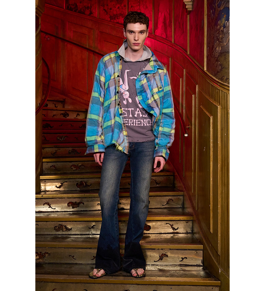 NZ ECSTASY EXPERIENCE DAMACED T-SHIRT ANTHRACITE