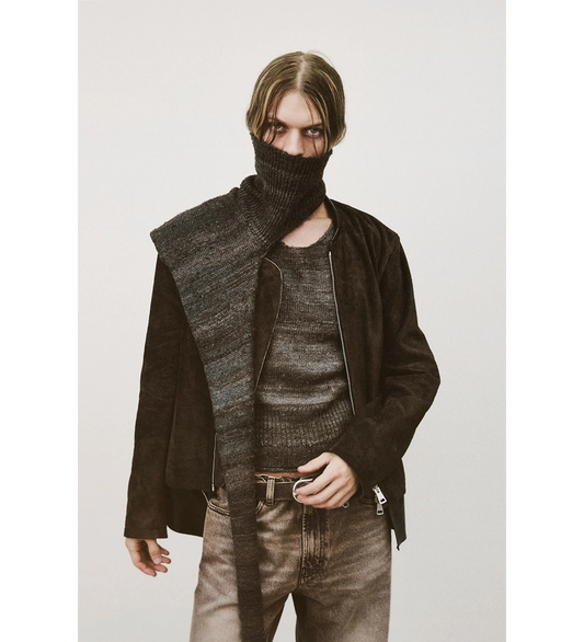 DRIFT JACKET WENGE BROWN WET SUEDE