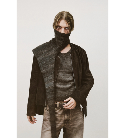 MOCK SCARF WATHERED EARTH HARDSPUN SILK