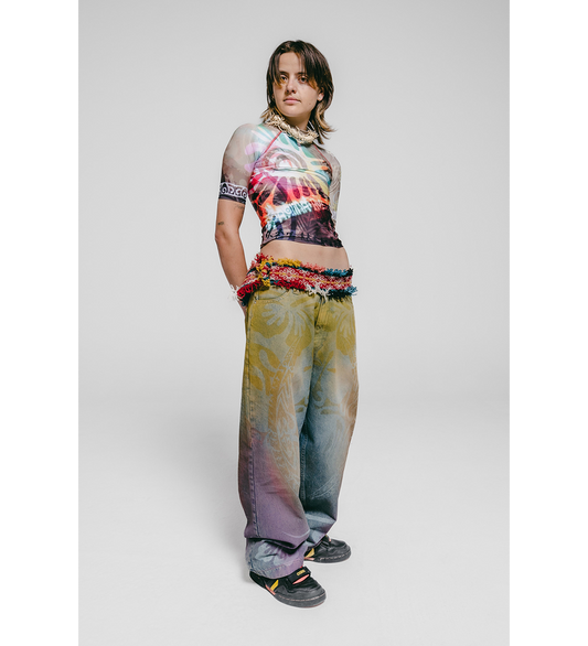 SHORT SLEEVE RASH GUARD ACID BROWN