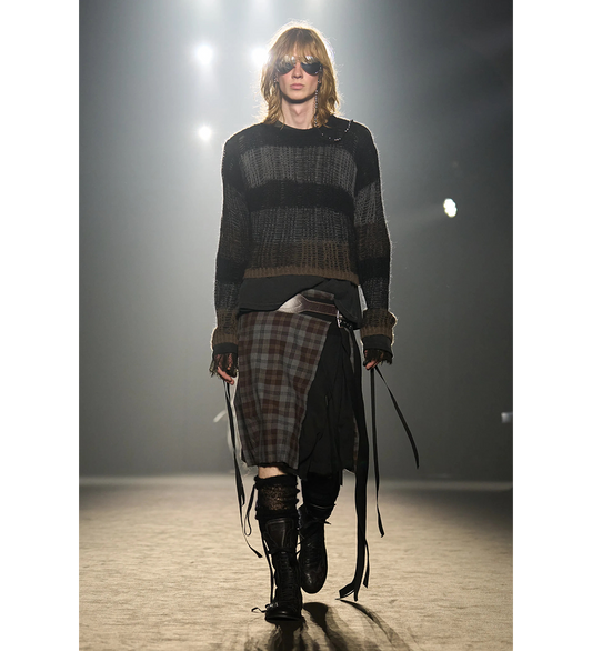 MANE KNEE LENGTH KILT BROWN/STEEL