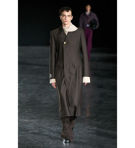 BELTED PANT BROWN TAILORING WOOL
