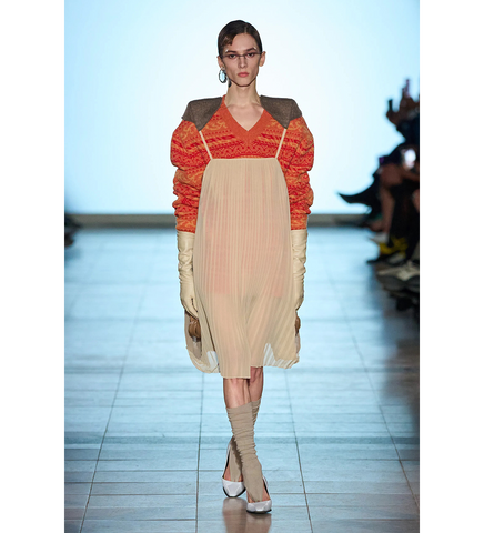 KAIR JUMPER WITH SHIRT CLOSURE ORANGE