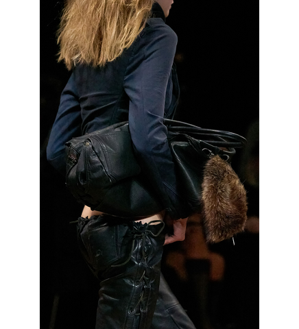 LEATHER TROUSER BAG BLACK