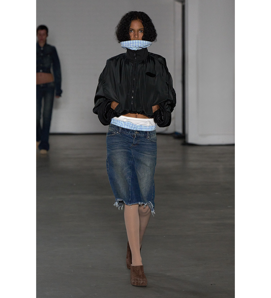 TRIPLE WAIST SKIRT LIGHT WASH