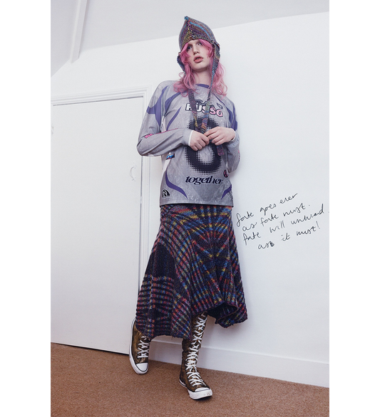 WARRIOR CROSSOVER MAXI SKIRT GREY/RAINBOW