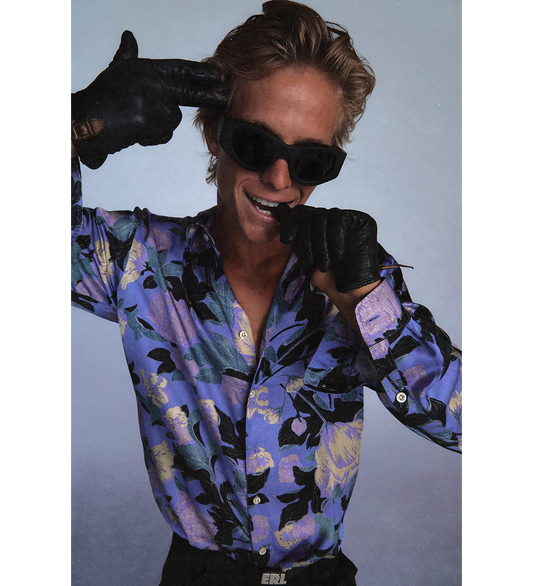 FLOWERS SHIRT PURPLE