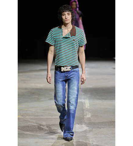 LOW RISE FLARED LEG JEANS DARK WASH