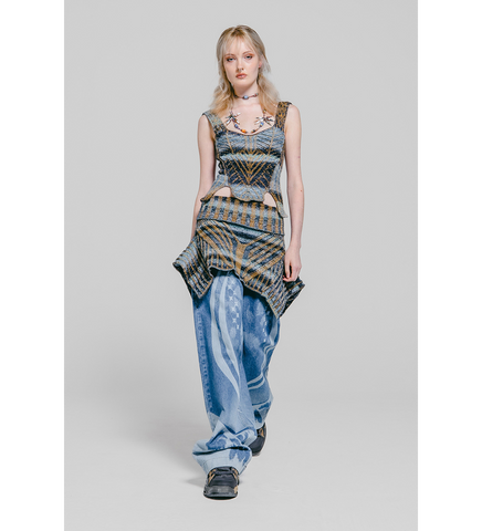 TIE-DYE BAGGY JEANS ACID INDIGO