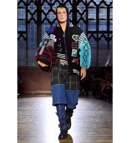 LETTERMAN JACKET BLACK MULTI