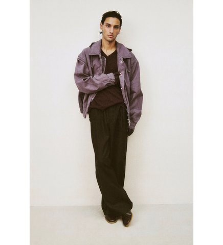 RUE V-NECK CABERNET CYCLONE LINEN