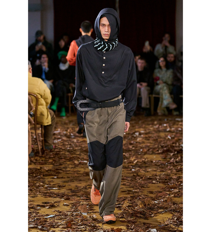 SLATINA HOODED TOP LS COAL BLACK