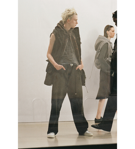 MOTOR HOOD VEST FRENCH SUN FADE HEFTY FLEECE