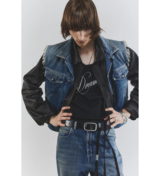 TOMA 5-POCKET STANDARD SLEEVELESS BLOUSON MID BLUE