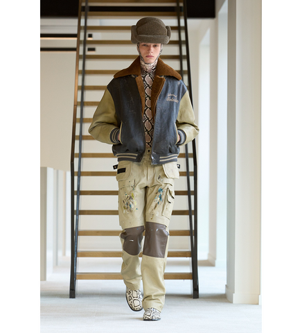 DURANIMAL LEATHER BOMBER BLACK/CREAM