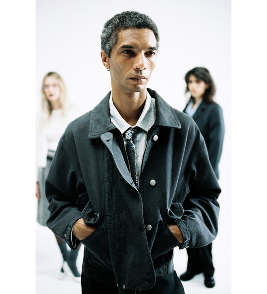 COURIER JACKET WASHED GREY CANVAS