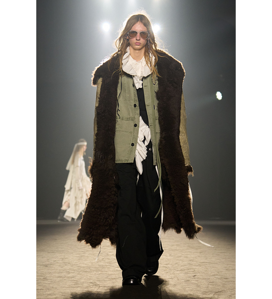 ADDIE ASYMMETRIC FUR WAISTCOAT TAUPE/BROWN