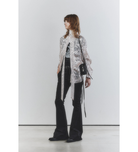 XYLA 5-POCKETS SLIM FIT BOOTCUT TROUSERS BLACK