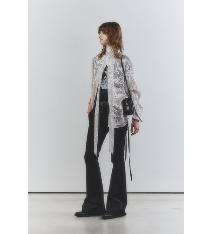 XYLA 5-POCKETS SLIM FIT BOOTCUT TROUSERS BLACK