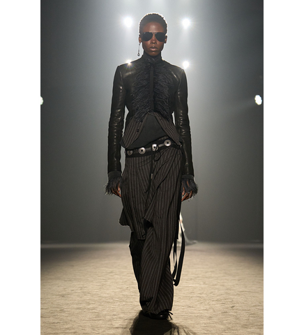 MARKE COMFORT LOUNGE PANTS WITH BELTED APRON BLACK/WHITE/CHERRY