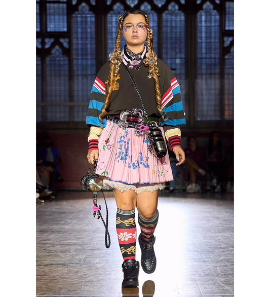 POLO TOP BROWN/BLUE MULTI