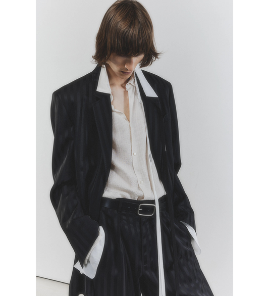 BOTEL WIDE LEG PLEATED TROUSERS BLACK