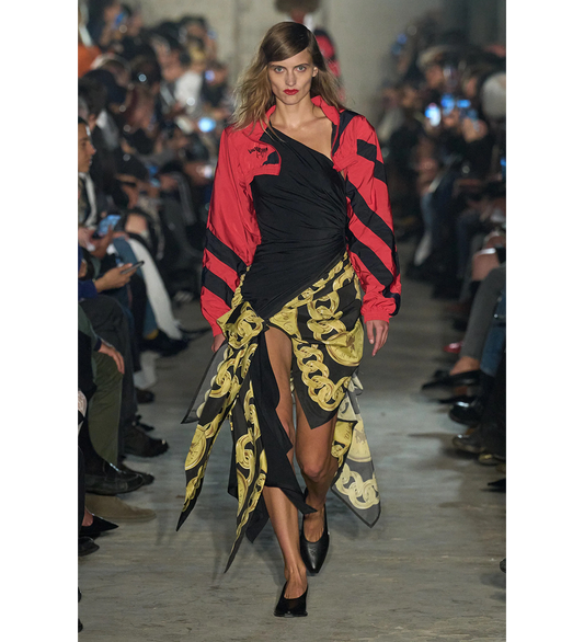 CROPPED WINDBREAKER BLACK RED
