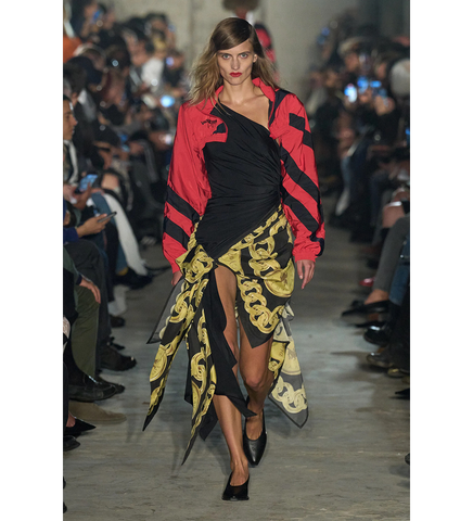 CROPPED WINDBREAKER BLACK RED