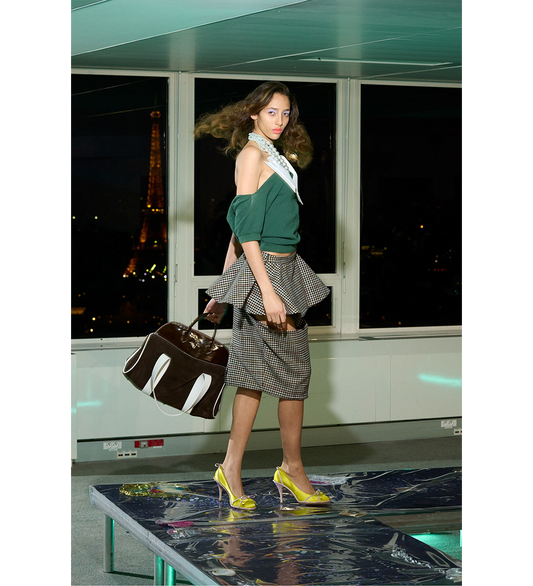 SLICED PENCIL SKIRT TARTAN