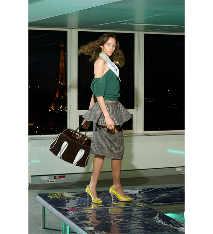 SLICED PENCIL SKIRT TARTAN