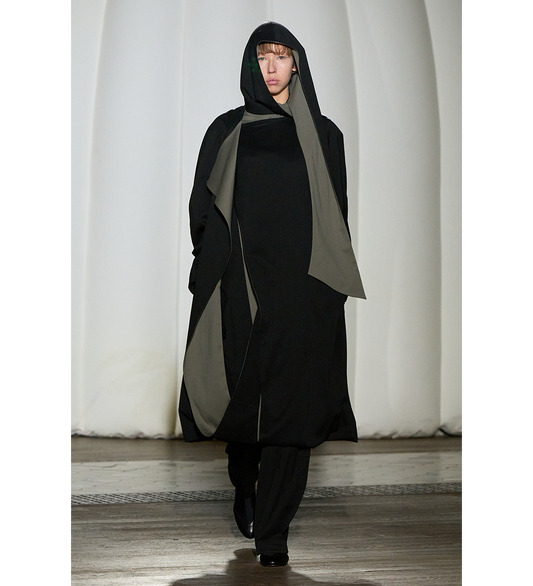 AGETO HOODED COAT NIGHT BLACK/SLATE GREY