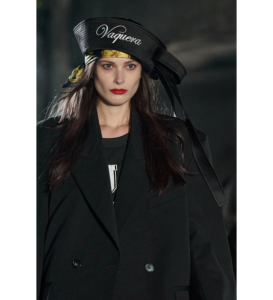 EMBROIDERED SAILOR HAT BLACK