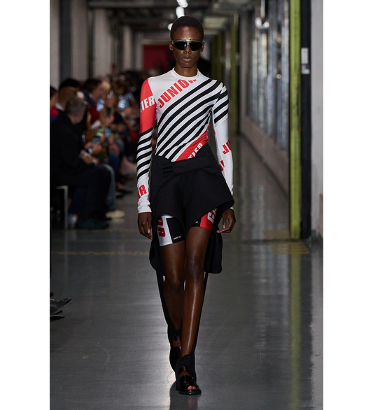 STRETCH JERSEY CREW NECK BLACK/RED/WHITE