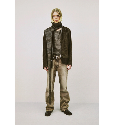 DRIFT JACKET WENGE BROWN WET SUEDE