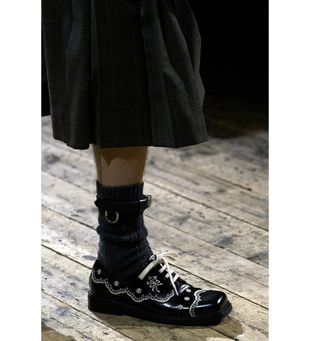 FLORAL LACE BROGUE BLACK/CREAM