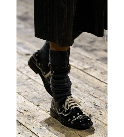 FLORAL LACE BROGUE BLACK/CREAM
